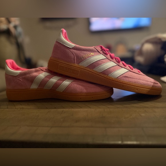 Adidas Women's Pink and White Handball Spezial Sneakers - Picture 2 of 3